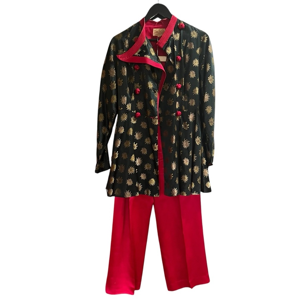 Gorgeous Vintage Silk Brocade Peplum Suit